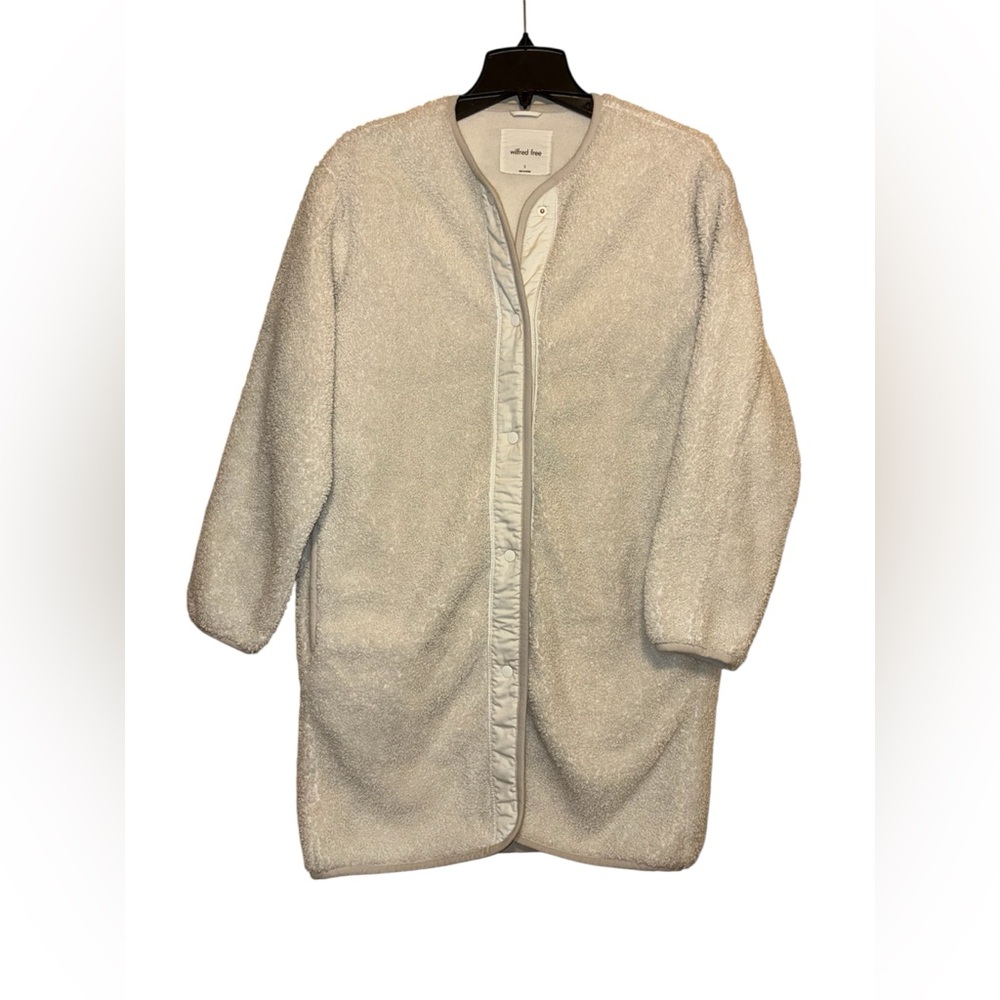 Wilfred Free - Sherpa Long Liner Jacket in Birch White Sz S Coat